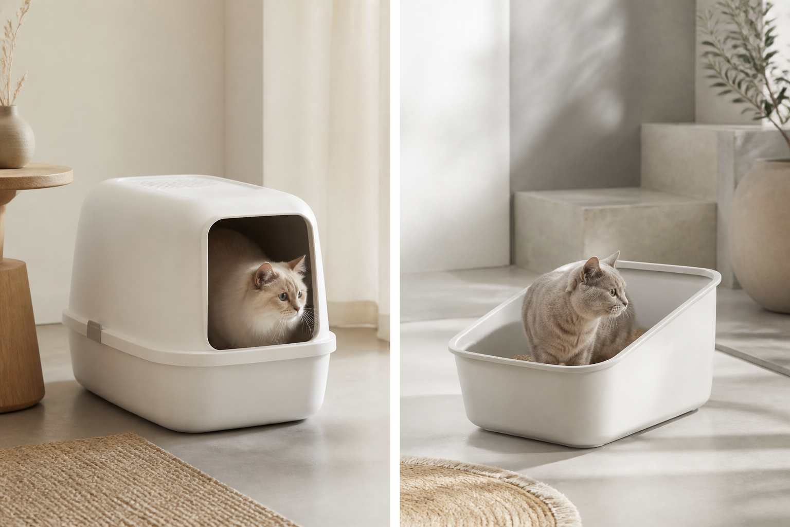 Kattentoilet met kap vs open model: welk type past bij jouw kat?